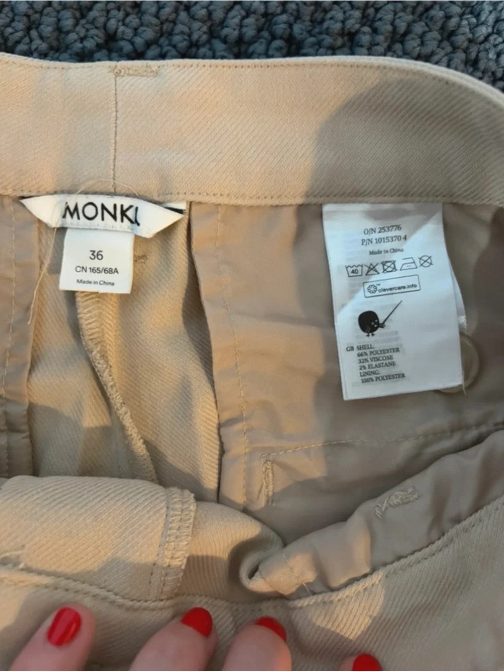 Monki Beige High-Waist Trousers